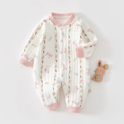 CuddleCub™ Cartoon Bear Romper – Soft Autumn & Winter Bodysuit for Baby Boys and Girls